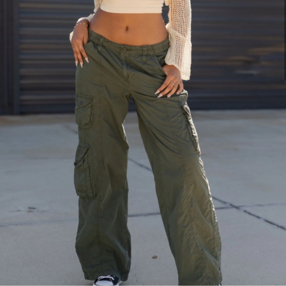 BDG Dark Olive Green Baggy Cargo Pants